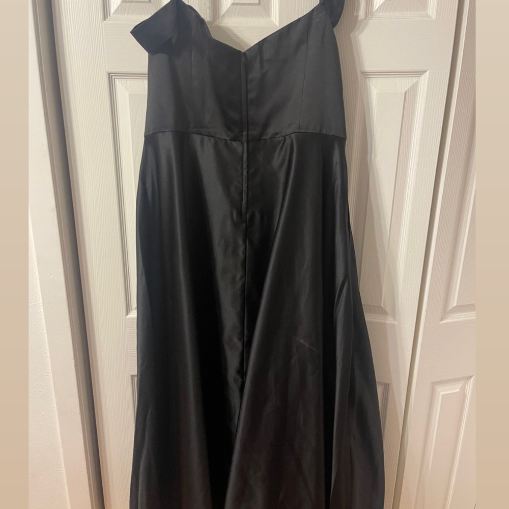 Black Satin Bridesmaids Dress. Size 22